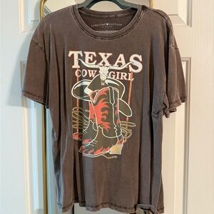 Texas Cowgirl Graphic Tee - Brown